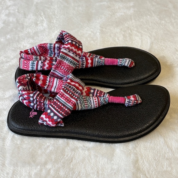 Sanuk Thong Flip Flop Sandal Shoe Women's Size 6 Yoga Mat Sling Multicolor - Picture 3 of 9